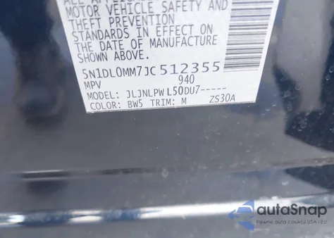 2018 Infiniti Qx60 z USA, uszkodzony, nr VIN 5N1DL0MM7JC512355